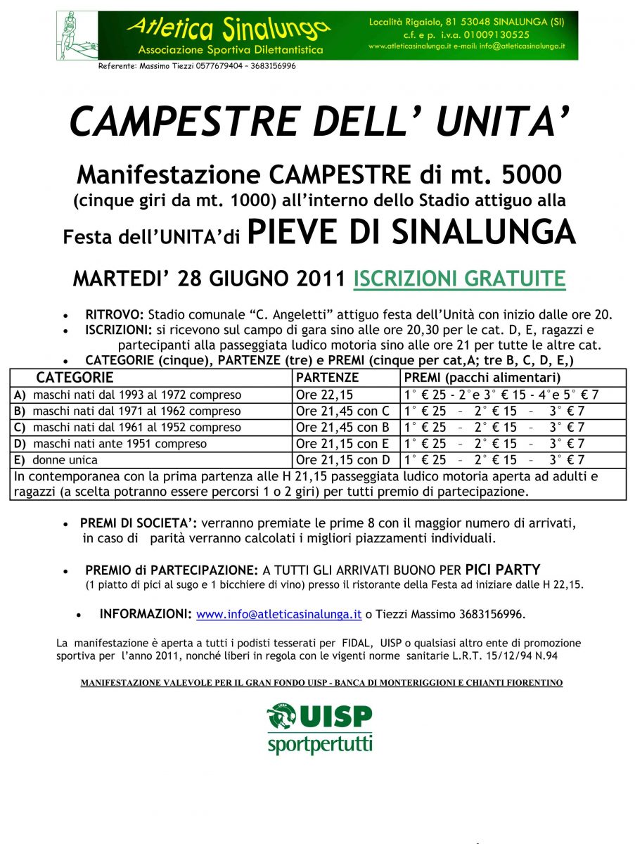 CAMPESTRE DELL’UNITA’