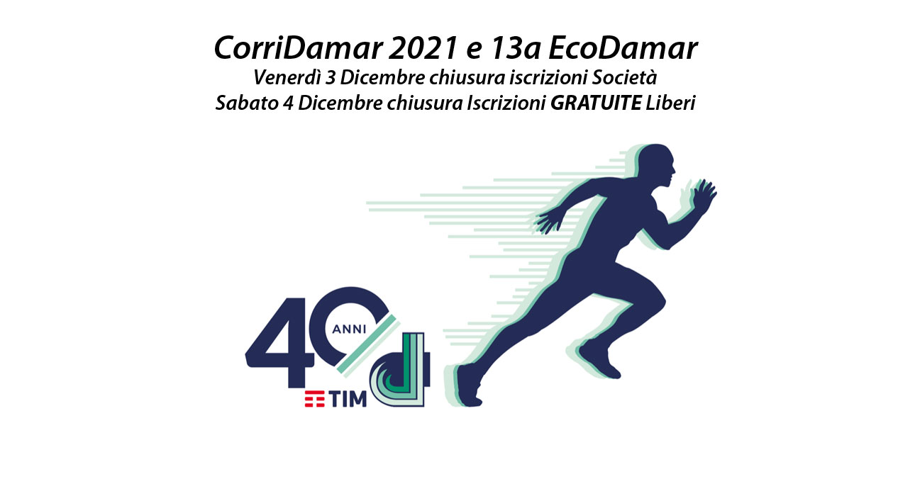 CorriDamar 2021 – Chiusura iscrizioni Gratuite