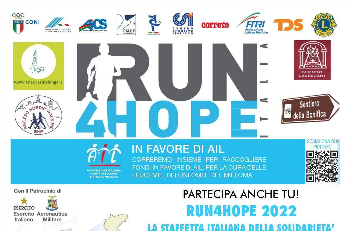 RUN4HOPE la staffetta della solidarietà italiana nelle  frazioni di Sinalunga