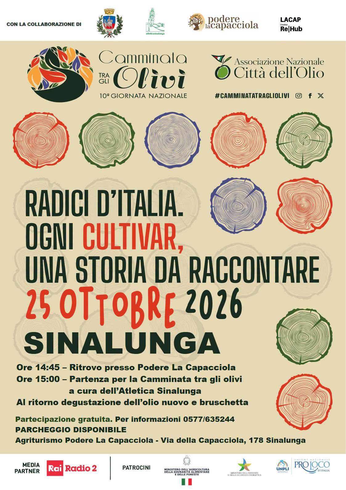 camminata tra gli olivi volantino